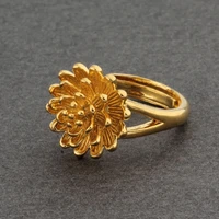 new trendy korean style flower shape design fashion open rings women wedding party unique jewelry 2022
