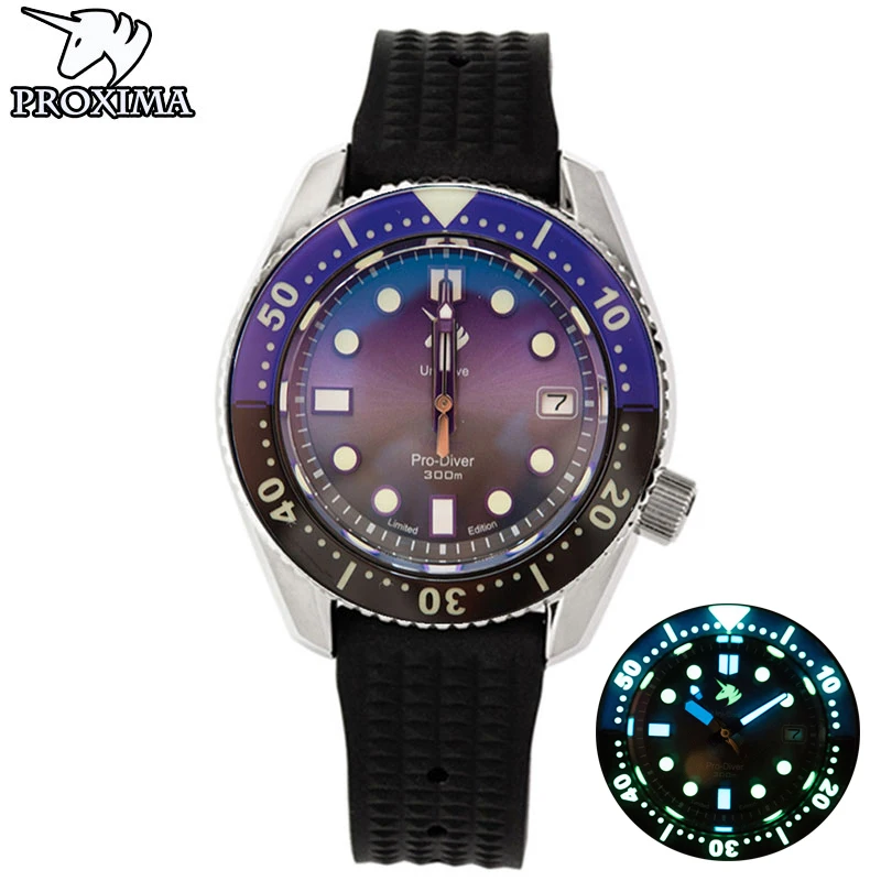 

Proxima Mens Diver Watch Luxury Men Automatic Mechanical Wristwatch 300M Waterproof Sapphire Bezel Luminous NH35 Movement Watch