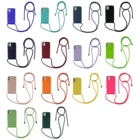 Роскошный силиконовый чехол для телефона с цепочкой и ремешком на шею для iPhone 12 11 13 pro MAX 11 7 8 Plus XS XR X SE2