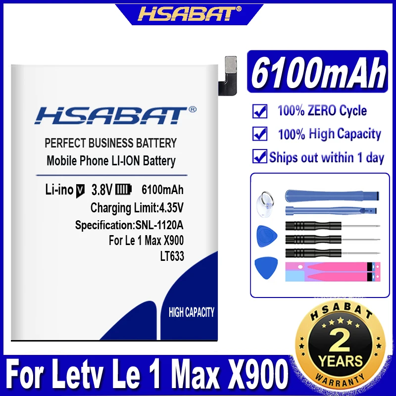 Аккумулятор HSABAT 6100 мАч LT633 для Letv Le 1 Max X900 one X900|Аккумуляторы мобильных телефонов| |