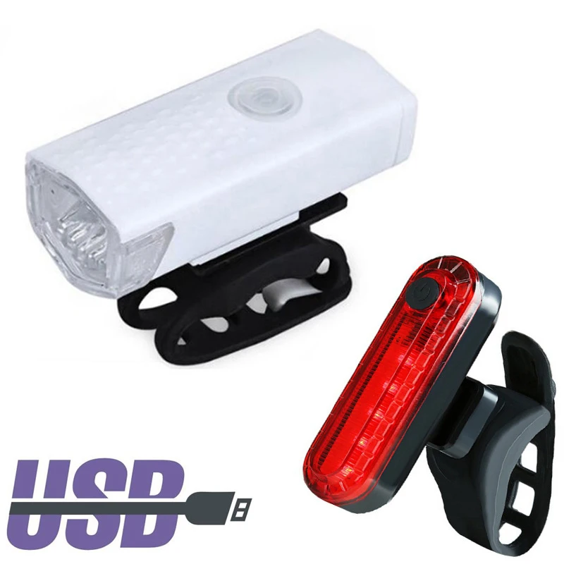 

Bicycle Light Bicycle Headlight+taillight Bicycle Accessories MTB Road Bike LED Lamp USB Rechargeable Waterproof Warning Lights