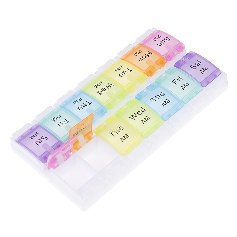 

Travel Pill Box 7 Days Plastic Pill Case Weekly Drug Storage Organizer