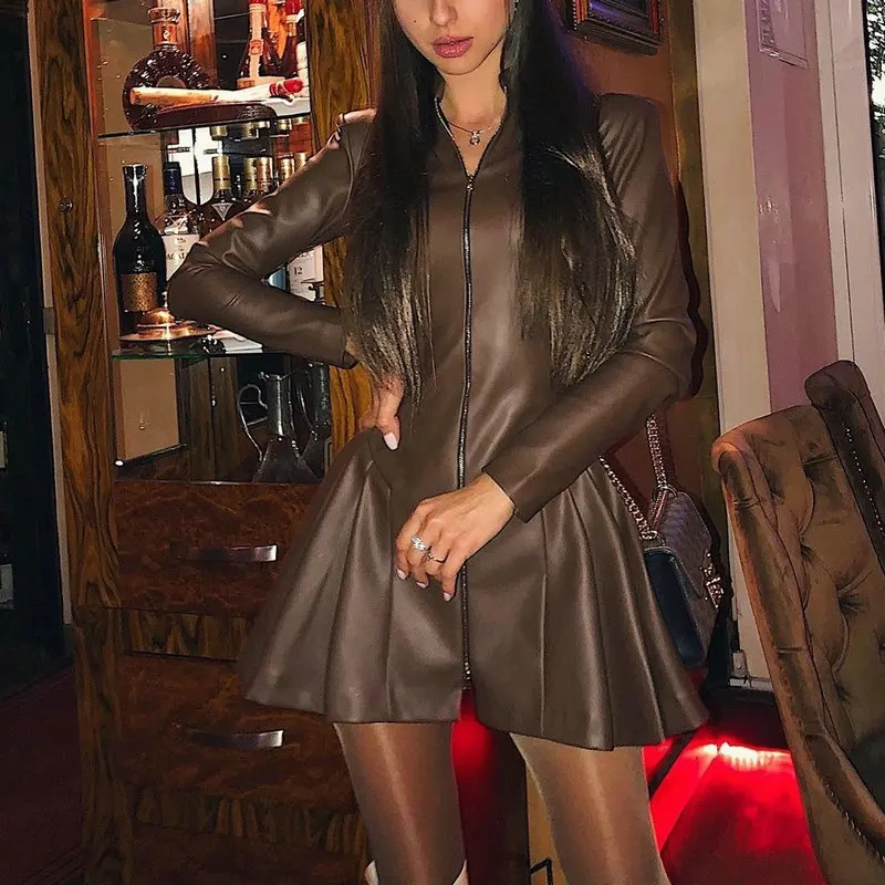 Женская сумка из искусственной кожи мини платье с длинным рукавом на молнии