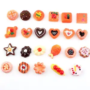 simulation food resin cabochon flatbacks fake bread cookies dessert phone case decoration craft diy scrapbooking accessories free global shipping