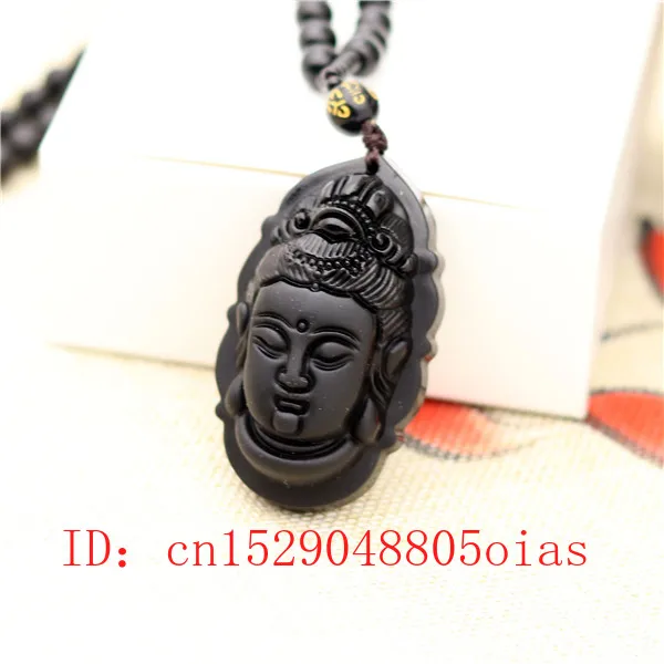 Ожерелье из натурального черного обсидиана с подвеской в виде феникса модное