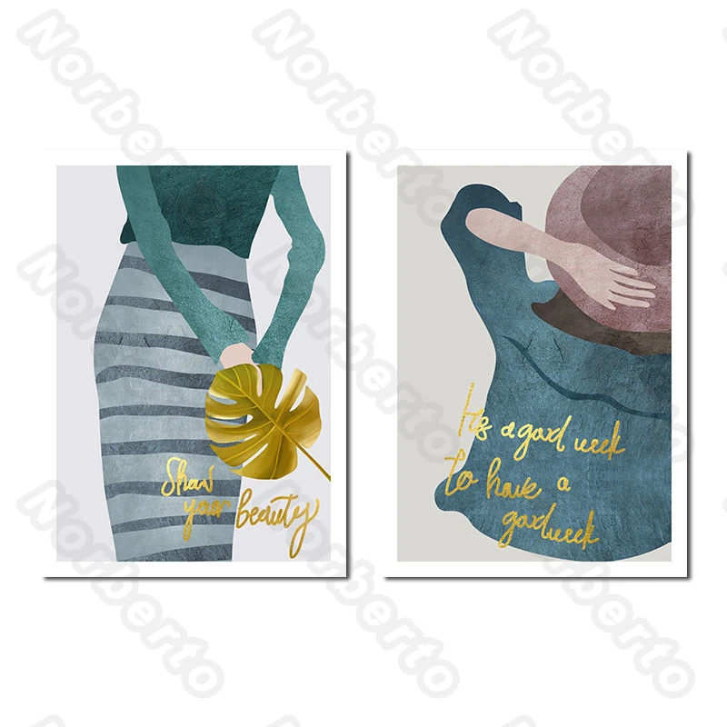 

Modern Fashion Style Canvas Painting and Posters Wall The Back of Charming Women Letters Show Your Beauty for Home Rooms Decorat