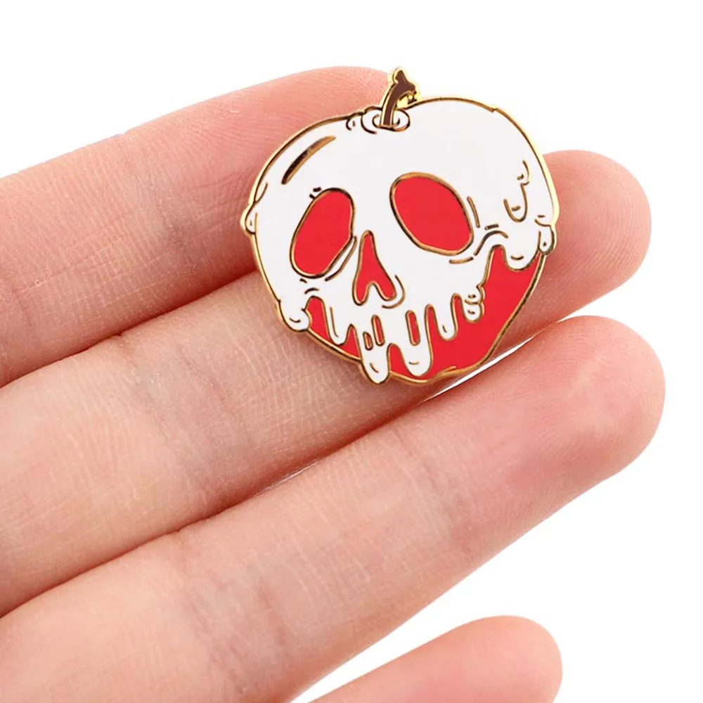 LB2818 ядовитая брошь яблоко булавки со скелетом модный значок в виде черепа брелок