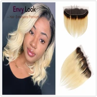 envy look ombre 1b 613 413 lace frontal with baby hair brazilian human machine remy hair blonde color for black woman salon