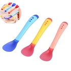 Силиконовые Детские Ложки для кормления, безопасная ложка с датчиком температуры, подходит для детских кормлений, Детские Ложки