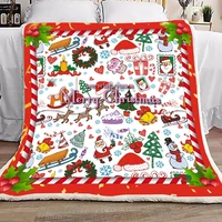 merry christmas blanket 3d print sherpa blanket on bed sofa home textiles happy new gift blanket for kids boys warm bed cover
