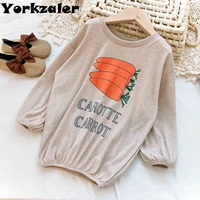 2020 baby girls fall clothes long sleeve carrot printed shirt dress kids children clothes tops o neck autumn clothing