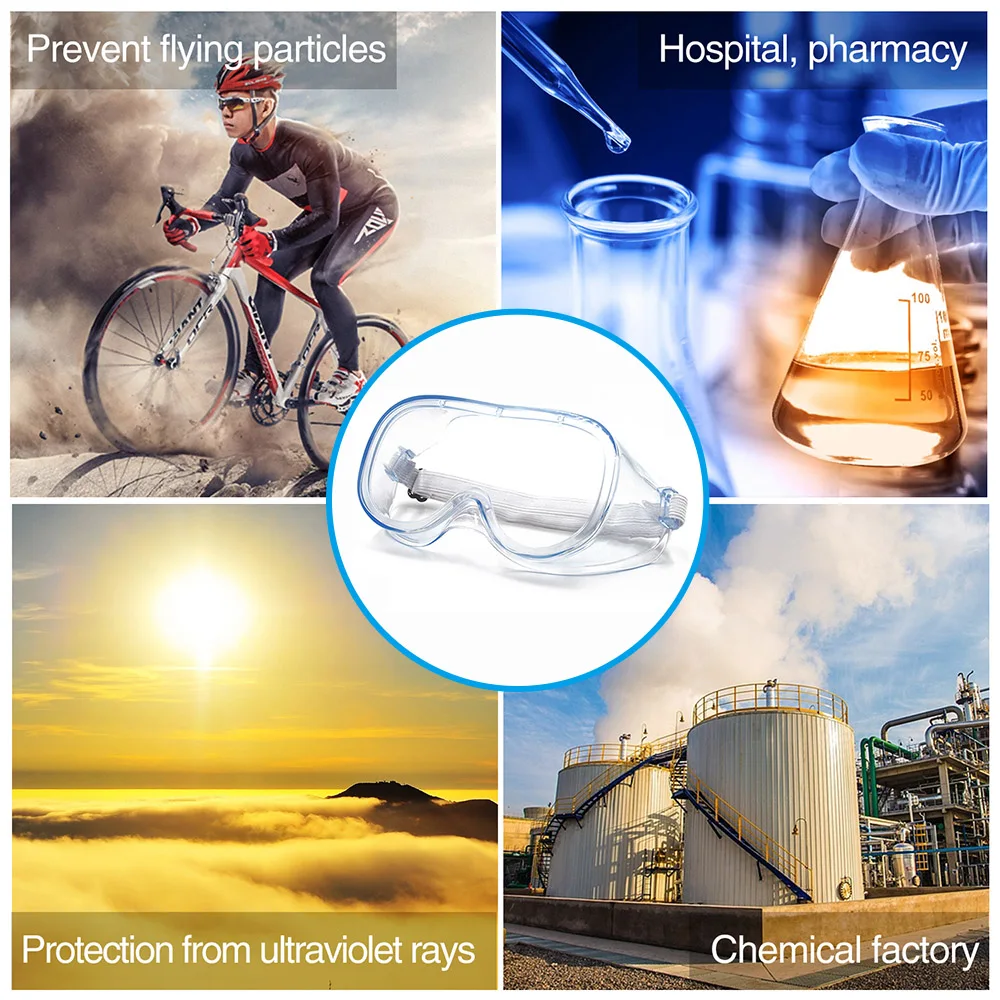 

Universal Safety Glasses Anti-Fog Goggles Adjustable Eyewear Eye Protectors from Flying Particles Liquid Splatter Dust 2020 New