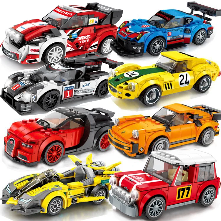 Городской супергоночный автомобиль сборный конструктор гаражный скоростной