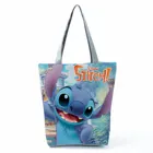 Сумка-тоут с мультяшным принтом Disney, повседневная вместительная Экологически чистая многоразовая складная дорожная пляжная сумочка для шоппинга