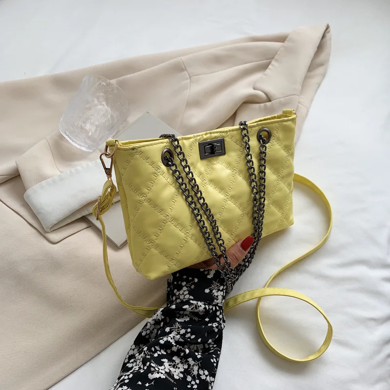 

Bags for Women New Simple Literary Pu Armpit Bag Lingge Chain Single Shoulder Bag Messenger Ladies Handbag