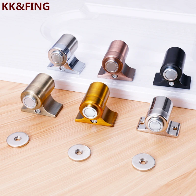 

KK&FING Zinc alloy Motor Ground Suction Door Stopper Thickened Floor Suction Strong Magnetic Door Touch Door Stop Bumper