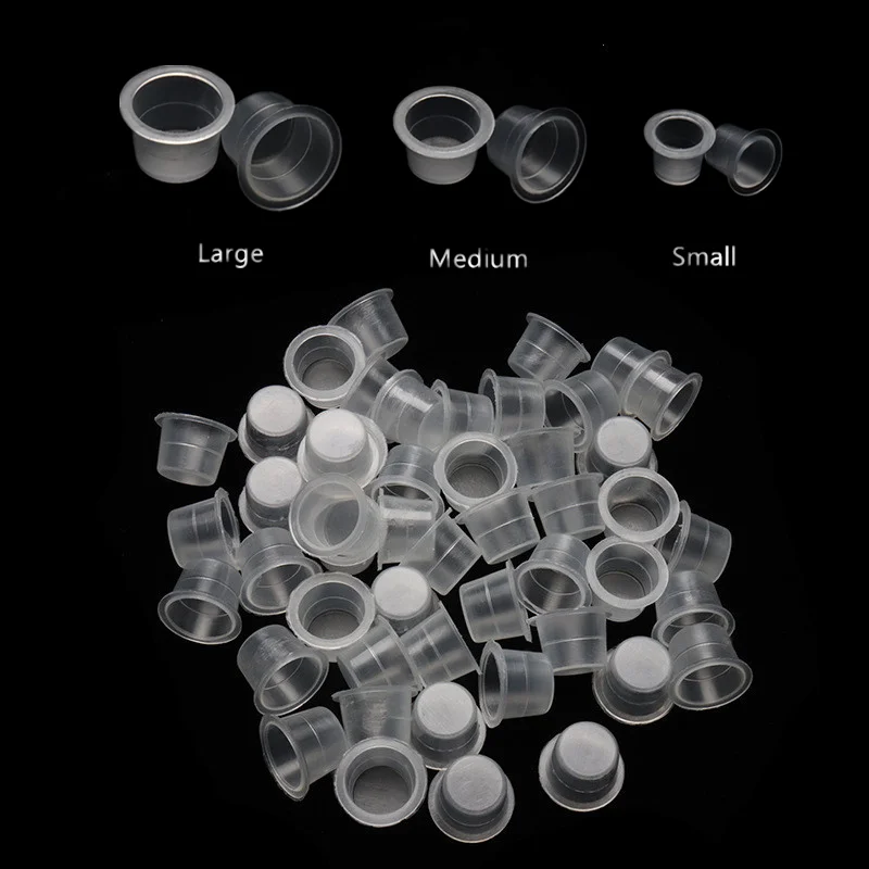 100 шт./упак. прозрачный Пластик смываемая Татуировка чашки контейнер