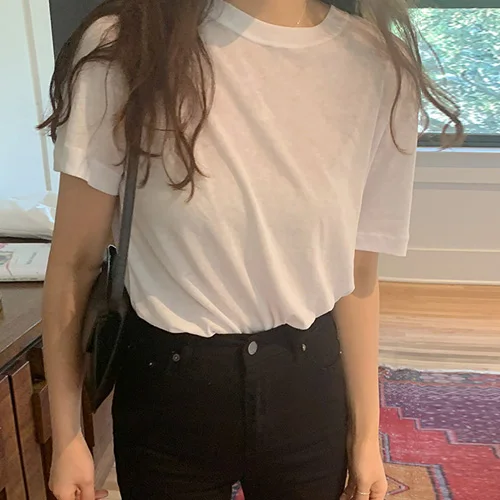 Забавная футболка с коротким рукавом Женская белая женские летние футболки в