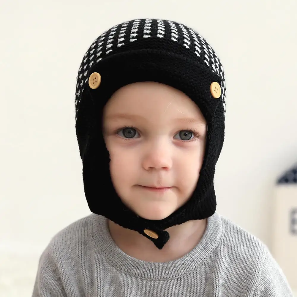 

Newborn Bebes Hats for Infant Boys Girls Winter Soft Warm Knitted Cap Autumn Casual Outerwear Toddler Outdoor Beanie Hat Elastic