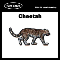 large size animal cheetah patch decorative badges embroidery applique patches for clothing kids sewing accessories custom