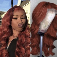 brown auburn lace front human hair wigs body wave 13x4 lace wigs for black women pre plucked brazilian hair wigs remy wig 150