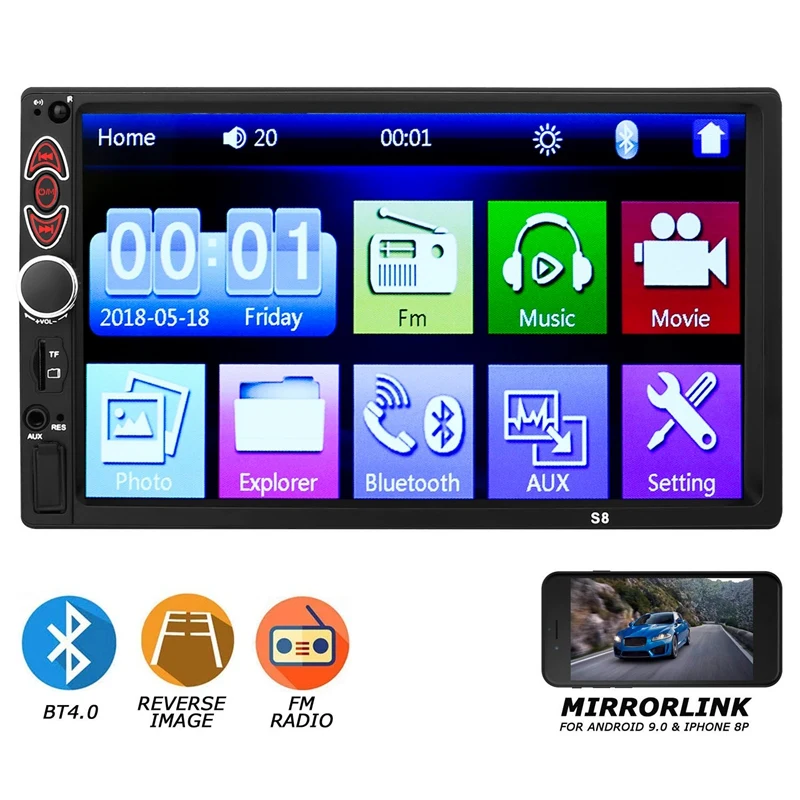 

7Inch Press Sn Car Stereo MP5 Player Bluetooth Radio