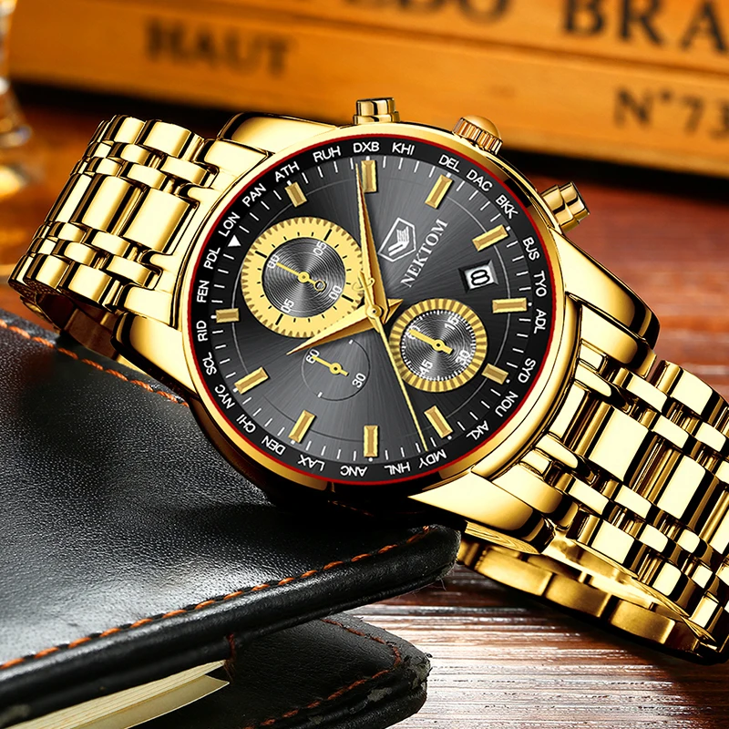 

40 Sport Top Brand Watch Man Fashion Quartz Watches Men Full Steel Military Clock Waterproof Gold Men's Watch Relogio Masculino