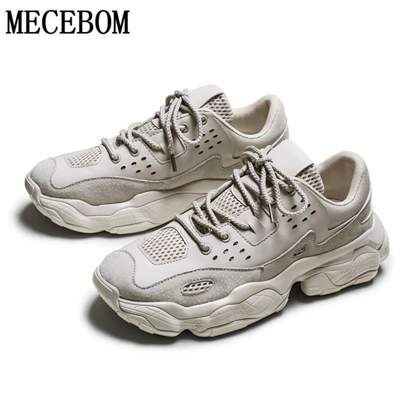 Мужские кроссовки с толстой подошвой повседневные на шнуровке увеличивающие