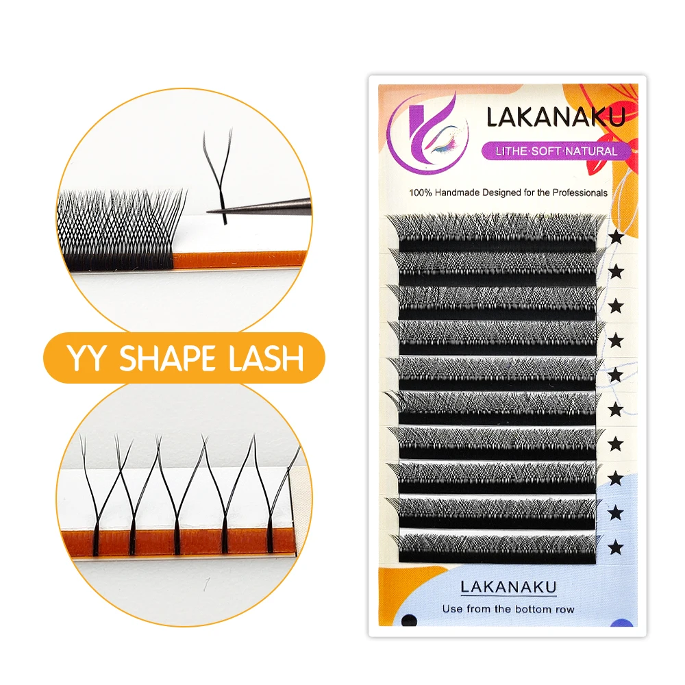 

Y-shaped Lashes Trays Premium YY Eyelash Extensions Brazilian 2D Premade Fan Fast Fanning Volume Cilios