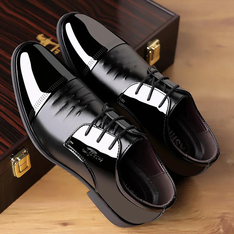 

Men Formal Leather Shoes Men Casual Leather Shoes PU Lace Breathable Solid Color Non Slip Waterproof Men Leather Shoes Oxfords