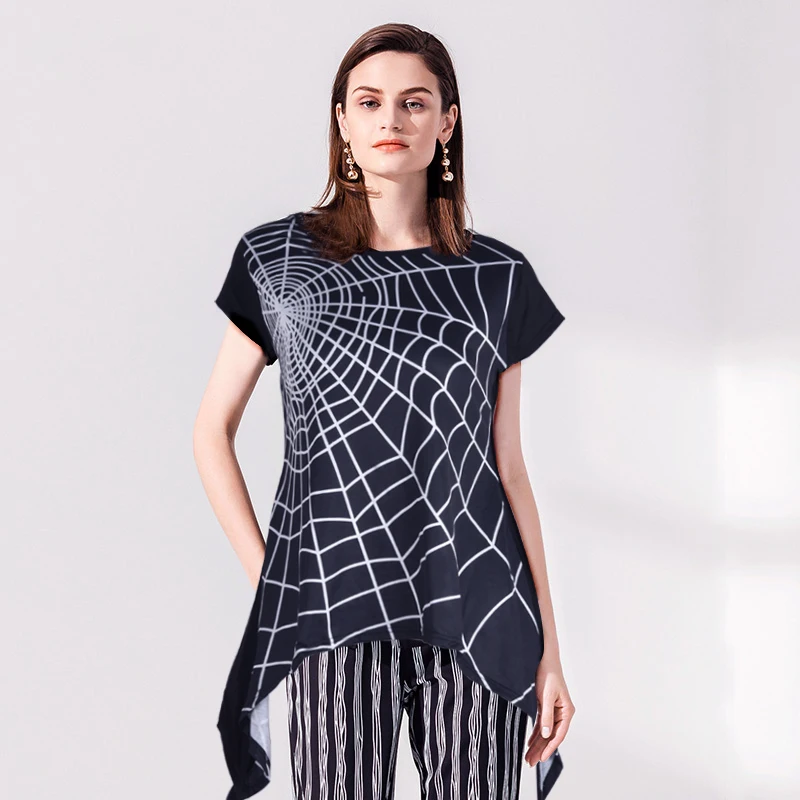 Женская футболка на Хэллоуин с принтом паутины Повседневная длинным рукавом и