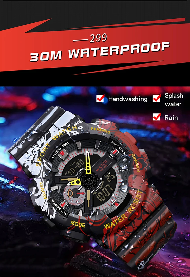 BASID One Piece Men's Sports Watch Waterproof Top Brand Luxury Wristwatches Gifts G Style Digital Clocks Shock Gentleman Fashion