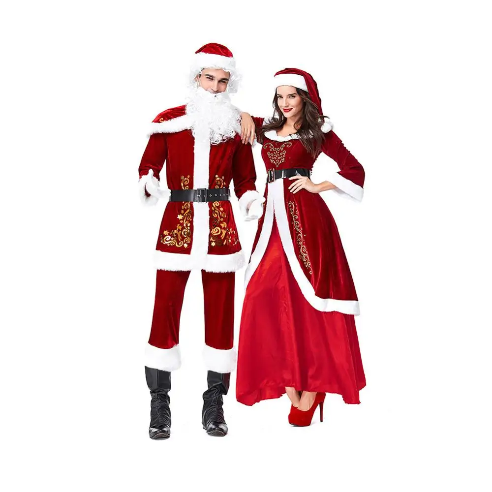 2019 New Christmas Court Wind Couple Male Female Adult Santa Costume Princess Dress | Тематическая одежда и униформа