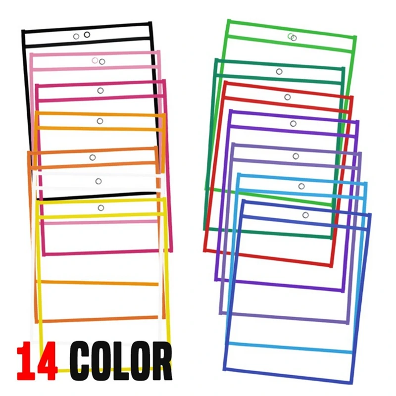 Многоразовые сухие стираемые карманные рукава с держателем маркер разных цветов