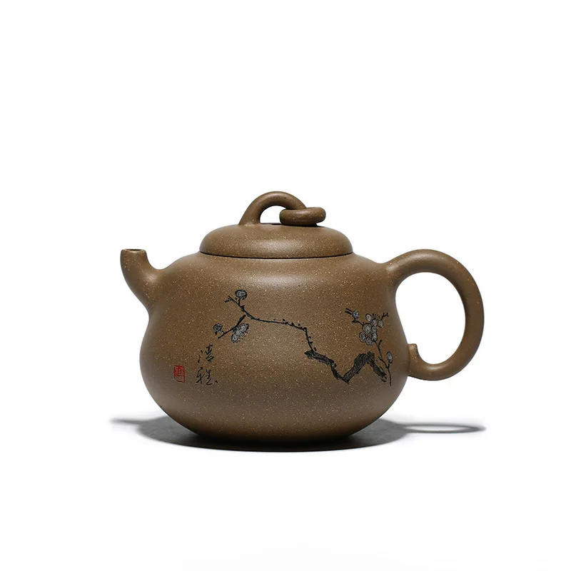 

New clay gourd teapot engraving in Yixing Zisha teapot