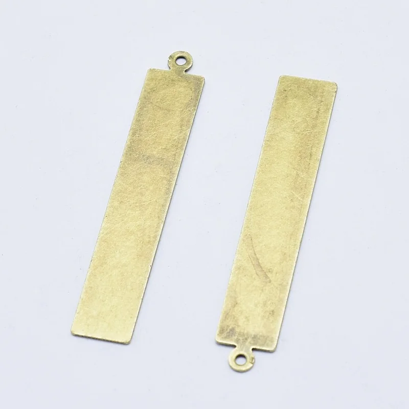 41x7x0.3mm 10 шт. металлические прямоугольные метки, латунные пустые штамповочные бирки подвески, античная бронза красная медь F70 - Окраска металла: 41x7x0.3mm