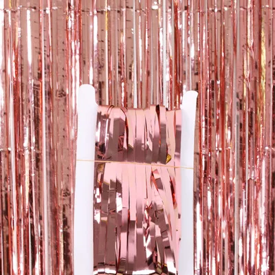 light rose gold Девичник, вечерние занавески, блестящая золотая мишура, бахрома, фольга, занавеска для дня рождения, украшение для вечеринки, дождь, бахрома, кисточка, Декор - Цвет: light rose gold