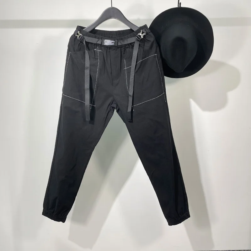 

Мужские повседневные брюки-карандаш Seak, уличная одежда, мужская одежда, английские тренировочные брюки в стиле преппи, черные брюки с перек...