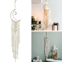 nordic style stars moon crafts dream catcher wind chimes handmade bohemian dreamcatcher net for wall hanging home decoration