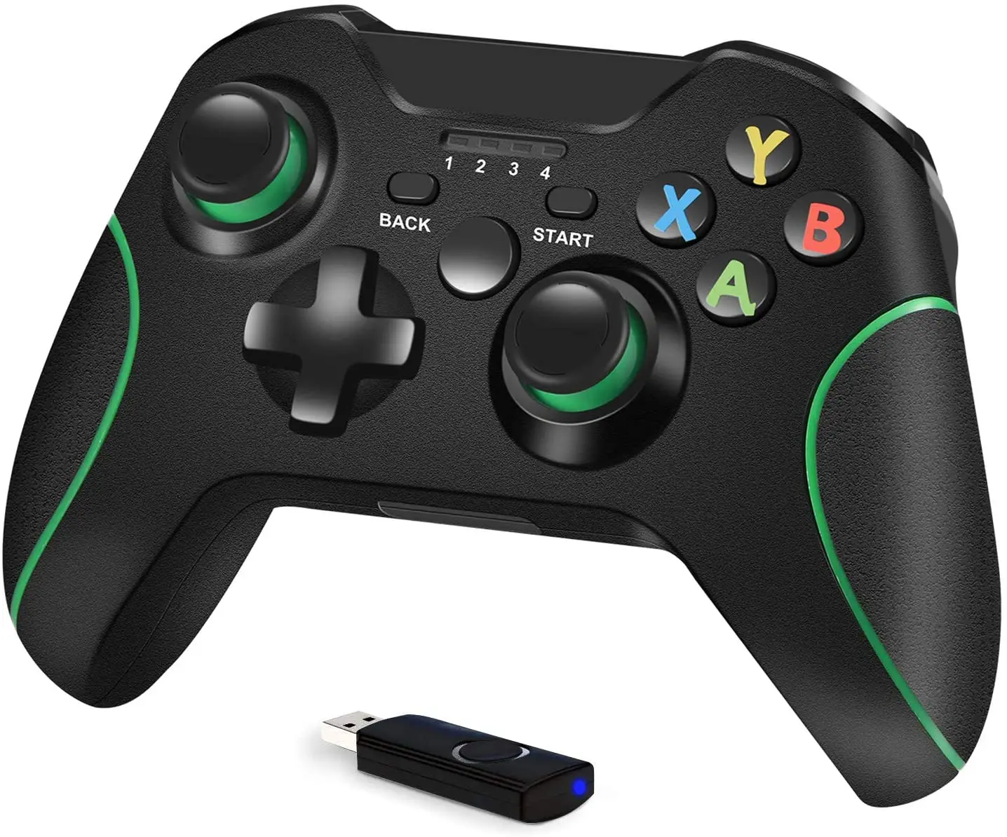 

Беспроводной контроллер L & HE, совместимый с Xbox One/One S/One X/One Elite/ PS3/ Windows 10 (черный)