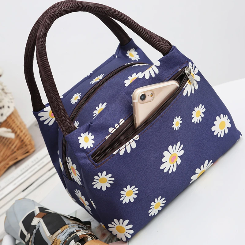 

Functional Pattern Cooler Lunch Box Portable Insulated Canvas Lunch Bag Thermal Food Picnic Lunch Bags For Women Kids