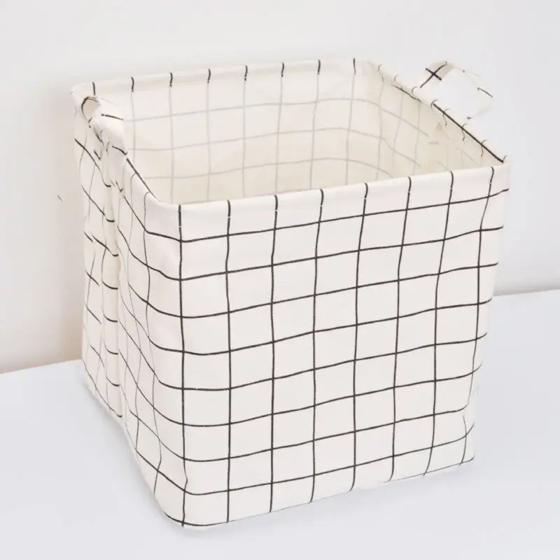 White plaid MICCK складная корзина для белья, корзина для хранения одежды, бочки для хранения детских игрушек, держатель, контейнер для мелочей, органайзер для одежды, сумки - Цвет: White plaid