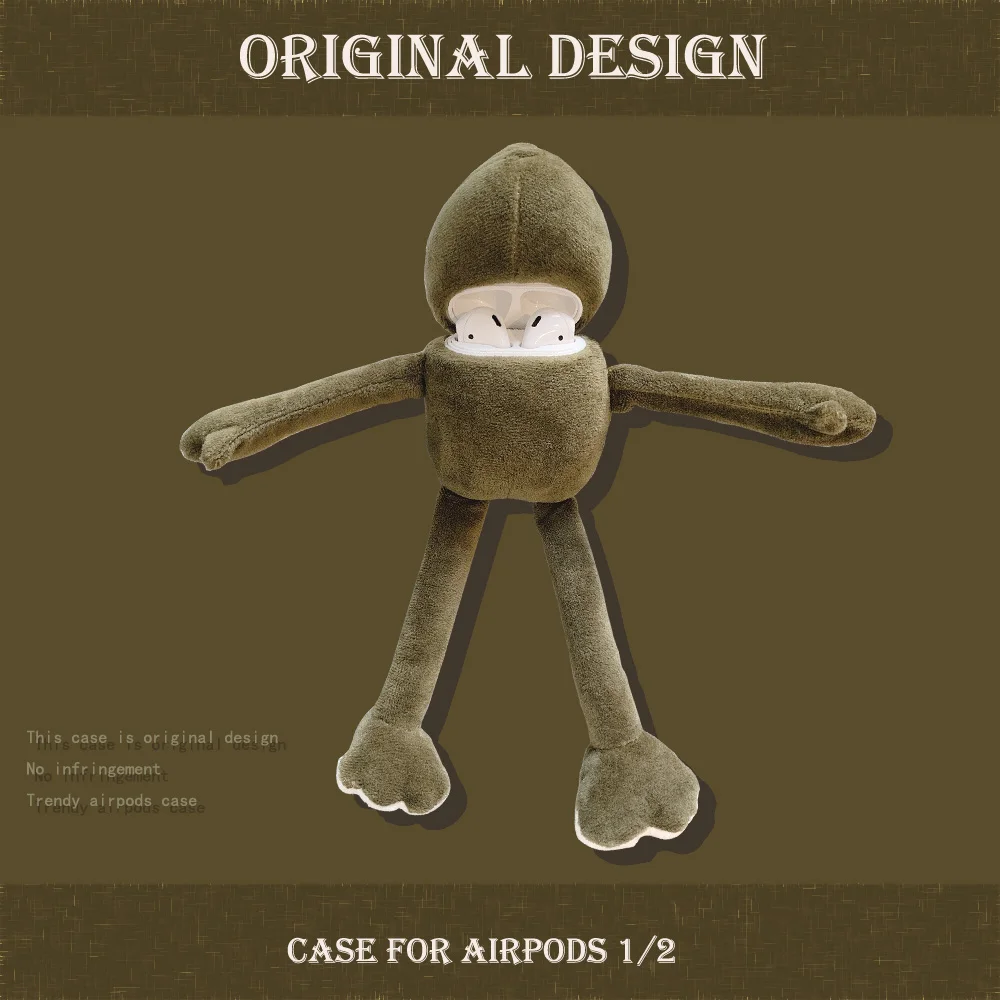 

Original trend adhesive hook Bluetooth headset protective cover airpods 2 case Pannier bag airpods case anime airpods case