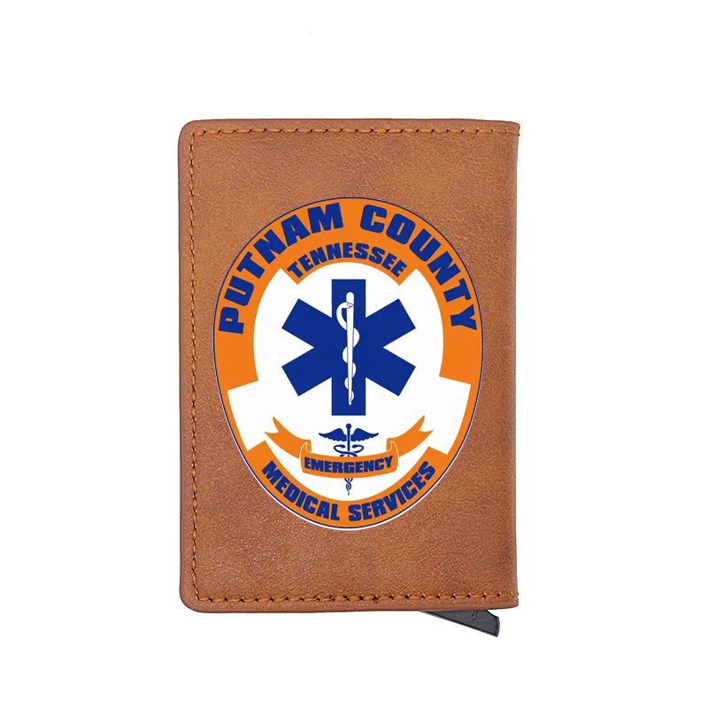

Putnam County Tennessee EMT Emergency Medical Technician Digital Printing Leather Card Holder Wallet Men Women Short Mini Purse