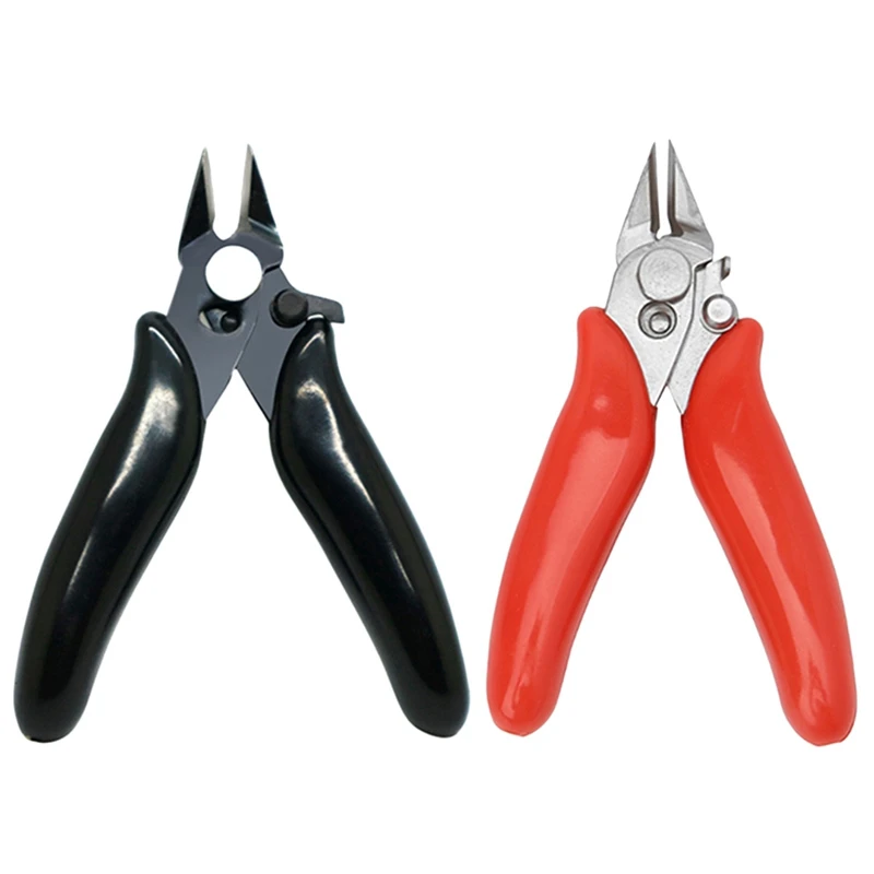 

2Pcs Diagonal Pliers 3.5 Inch Pliers Small Soft Cutting Electronic Pliers Wires Insulating Rubber Handle,Black & Red