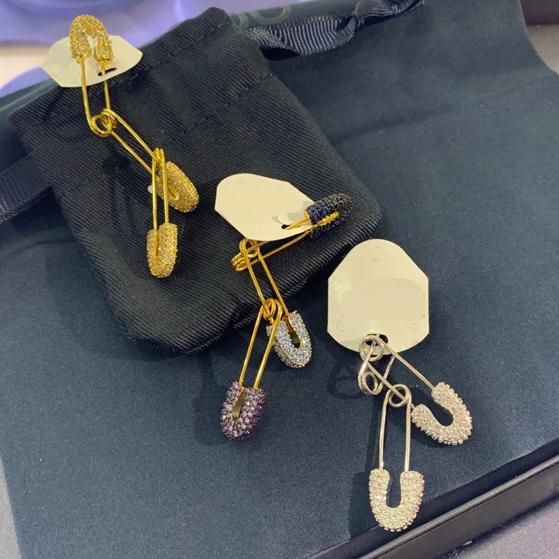 UMGODLY 1 шт. модные серебряные разноцветные синие фиолетовые циркониевые серьги три