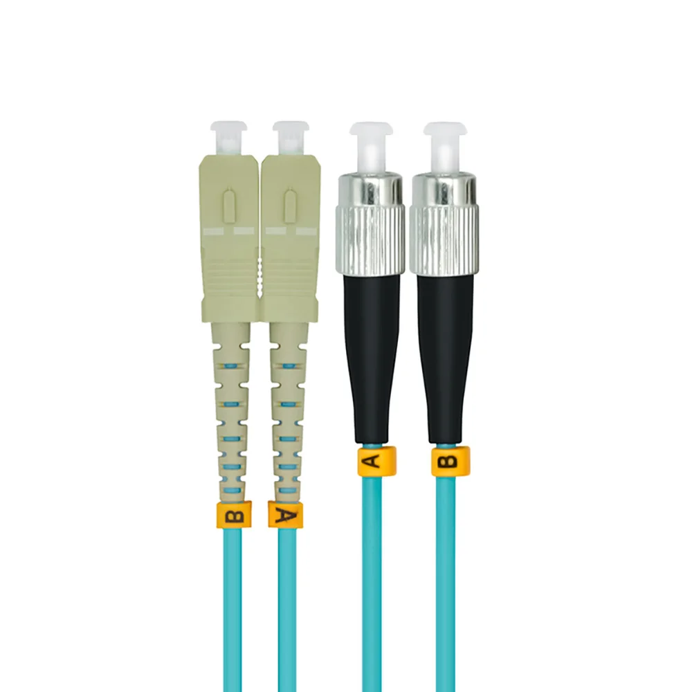 

Indoor Armored 150 Meters SC-FC Duplex 10 Gigabit 50/125 Multi-mode Fiber Optical Cable OM3 Aqua 10GB SC to FC Patch Cord Jumper