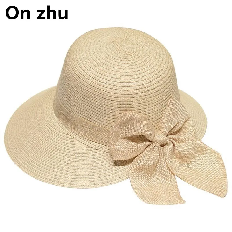 

Новая женская соломенная шляпа Bowknot для взрослых летняя солнцезащитная Кепка для отдыха с широкими полями Студенческая свежая кофейная зат...