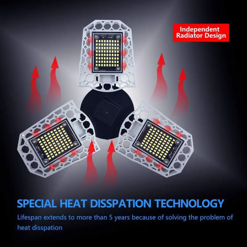 

1PCS Adjustable Angle Ceiling Lamp 100W LED Garage Light 6000K Deformation Adjustable Light For Workshop Soccer Field 2020