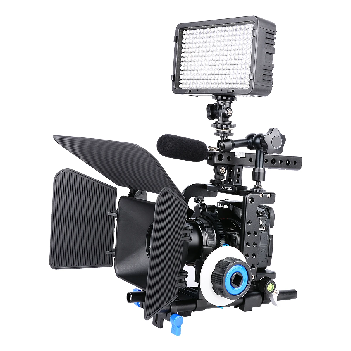

GH5 Camera Cage Rig Film Movie Making Video Stabilizer Cage Kit Matte Box Follow Focus Handle Grip for Panasonic Lumix GH5S GH4